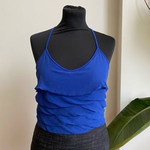 Club Monaco Blue Chiffon Top Sz S